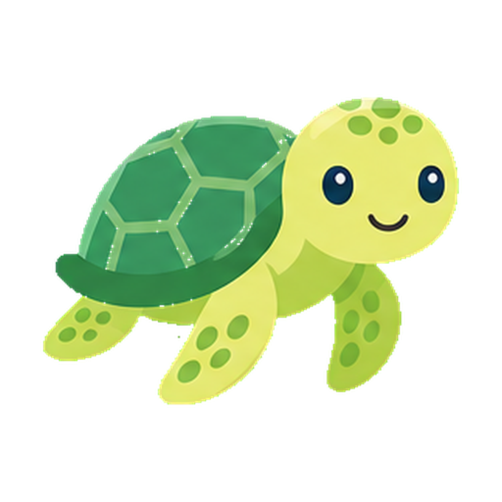 A friendly green sea turtle companion
